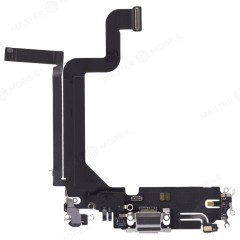 Шлейф для Apple iPhone 14 Pro Max с комп. + разъем зарядки + микрофон (белый) (ORIG100)